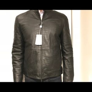Croc embossed leather Armani jacket
